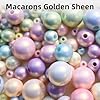 1000pcs Glow in The Dark Faux Pearl Beads, 4/6/8/10mm Mixed Sizes Macarons Golden Sheen Mermaid Round Spacer Beads for Jewelry Making, DIY Crafts for Necklaces, Phone Charms, Bracelets Supplies #1
