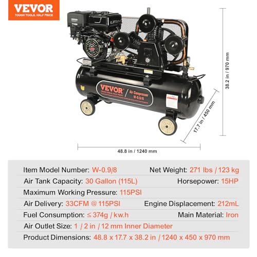 VEVOR 15HP Gas Air Compressor