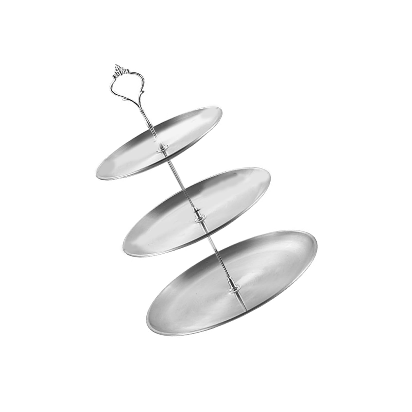 jiingekk Contemporary Multi-layer Stainless Steel Salad Serving Tray Snacks Food Storage Container for Modern Households Elegant Stainless Steel Fruit