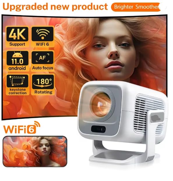 4K Android 11 Proiettore Nativo 1080P 500ANSI X3AQ Dual Wifi6 BT5.2 1920 * 1080P Cinema portatile