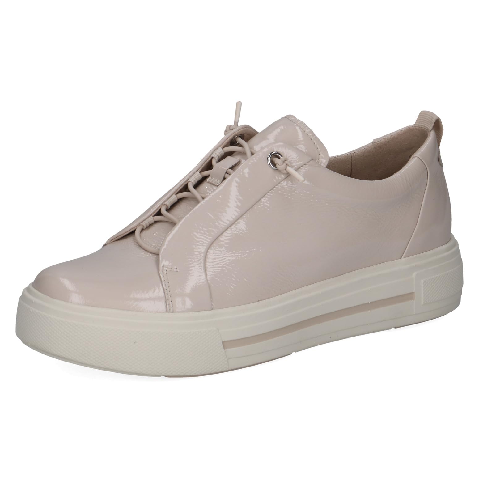 CAPRICE Women's Leather Sneakers, White (Snow Naplak), 6.5 UK