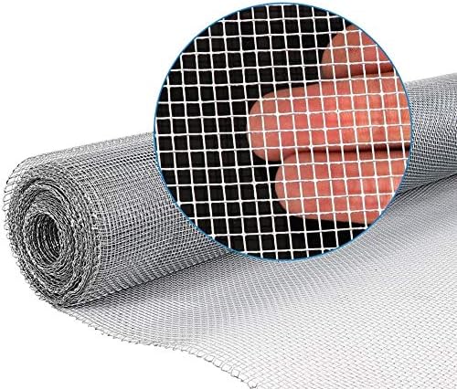 AMAGABELI GARDEN & HOME 36in x 50ft 1/8 inch Hardware Cloth 27 Gauge Galvanized Steel Chicken Wire Mesh Roll Fence Mesh Garden Plant Supports Poultry Netting Square Snake Fencing Gopher JW010