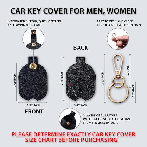Image of Leather Keys Sleeve for Broken Car Key Loop Replacement - Cute Keychain Cover - Protector, Holder for Men & Women