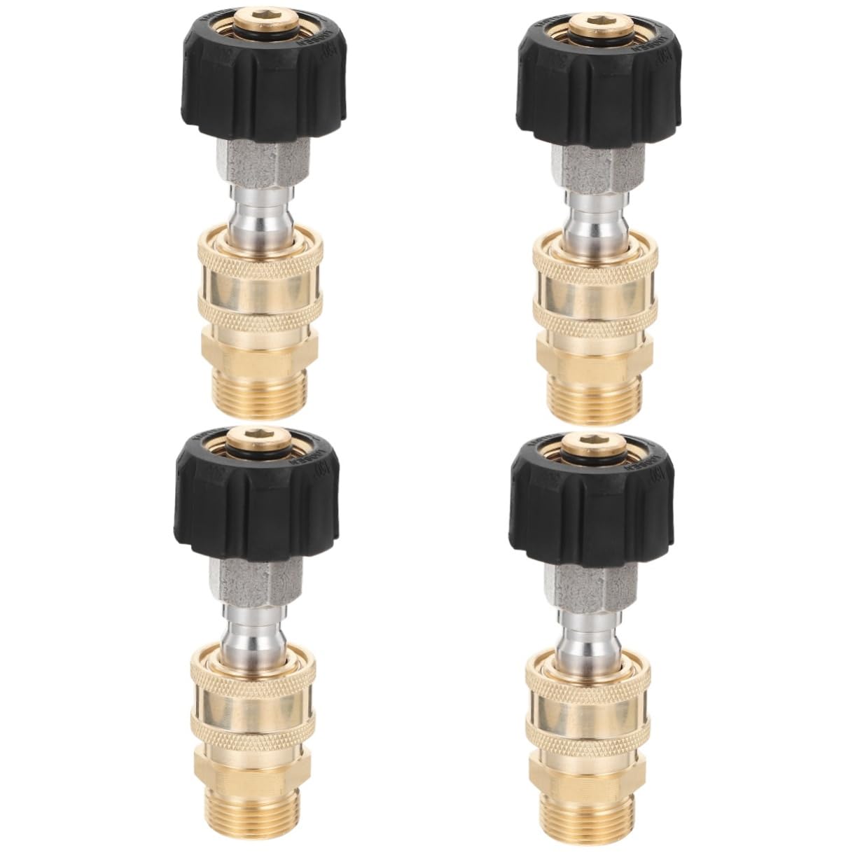 Toyvian 4 Juegos De Adaptadores De Conexión Macho De Alta Presión para Jardín Accesorios De Arandela De Función Rápida Adaptador De Latón Dorado