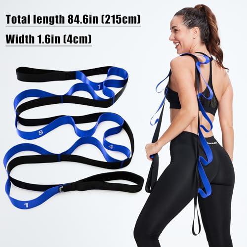 Stretching Strap with Loops, Leg Stretch Bands for Exercise, Yoga Strap for Physical Therapy, Fascia Stretcher Belt - Image 5