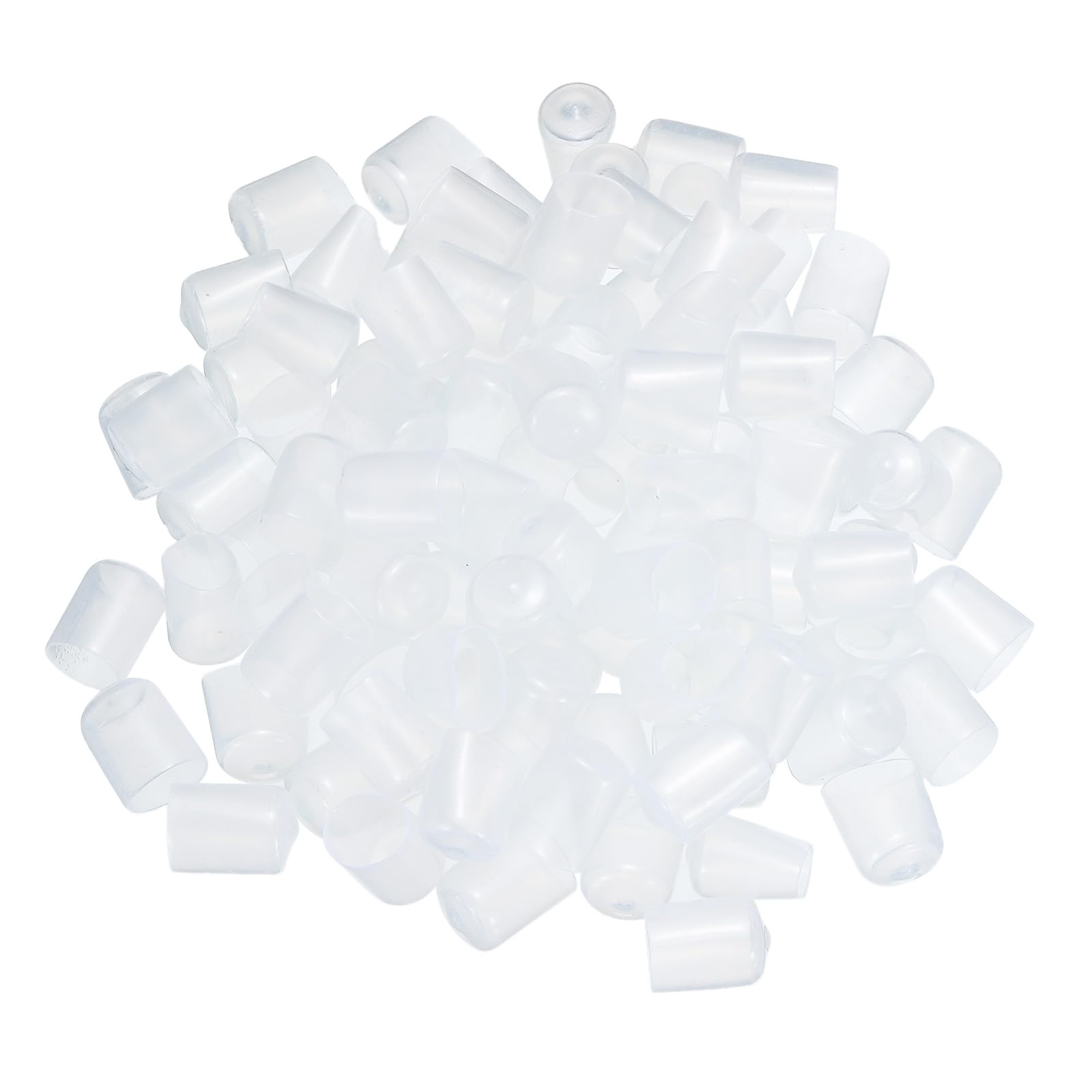 uxcell 100pcs Rubber End Caps 15mm ID Vinyl PVC Round Tube Bolt Cap Cover Screw Thread Protectors Clear