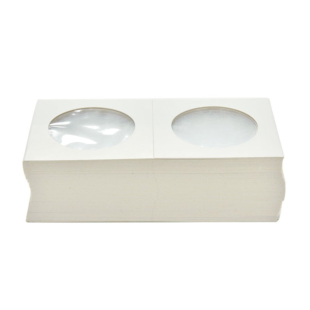 byou Cartoncini per Monete,Cardboard Coin Holder 100 Pezzi 50 * 50mm per Moneta Collezione Conservazione Protezione 2Dimensioni 25mm 31.5mm