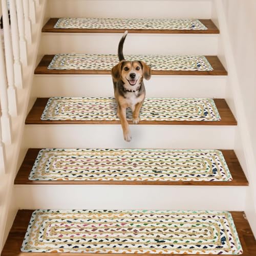 Tapis d'escalier Chindi antidérapant et isolant en jute lot de 11 - 2