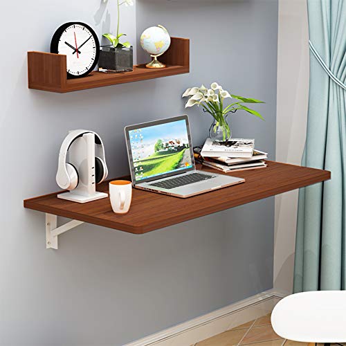 Table murale pliante à abattant et bureau d'ordinateur suspendu en bois