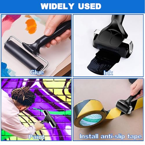 image for Ortnuzk 2 Pack Brayer Roller，Professional Rubber rolles ，Handle Co