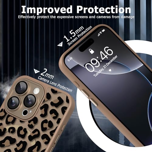 Fsoole Magnetic for iPhone 16 Pro Case for Women Men, Brown Leopard by Fsoole - Used condition - Image 5