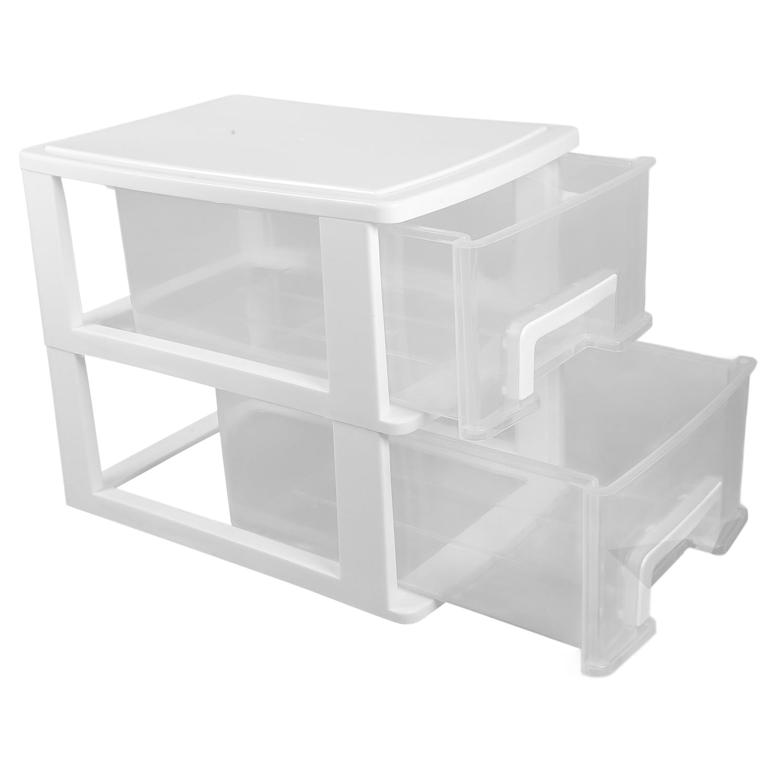 Organiseur de bureau en plastique blanc boîte rangement tiroir crayons