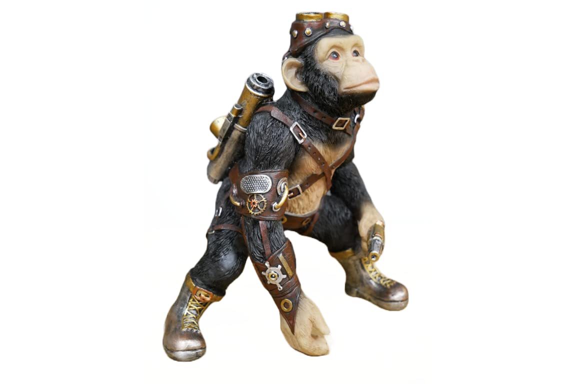 DaisyandGordi's Home Interiors Steam Punk Exploring Space Monkey Themed Ornament, Multicolor