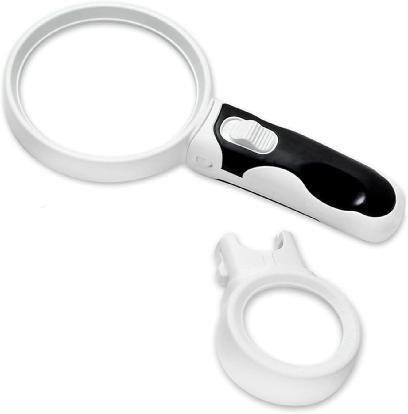 SKEIDO Powerful Magnifying Glass - Senior Citizen Gifts- 5X & 10X Handheld Magnifying Glass with 2 Interchangeable Lenses- Lighted Magnifier for Seniors with Macular Degeneration