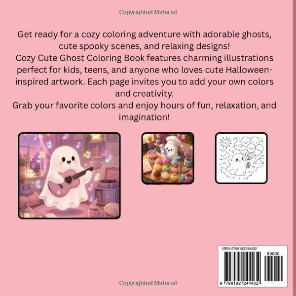 Cute & Cozy Ghost Coloring Book: Cozy Ghosts, Cute Haunts & Spooky Scenes for Relaxing Coloring image 3