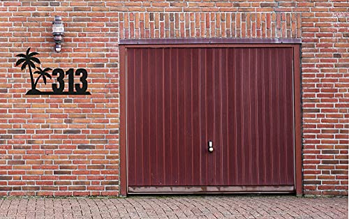 Palm Tree Beach Themed Personalized Steel House Number Address Plaque Personalized Metal Wall Sign Wall Art Customized #TOP4