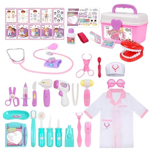 Gifts2U Toy Doctor Kit, 37 Piece Kids Pretend Play Toys Dentist Medical Role Play Educational Toy Doctor Playset for Girls Ages 3-6