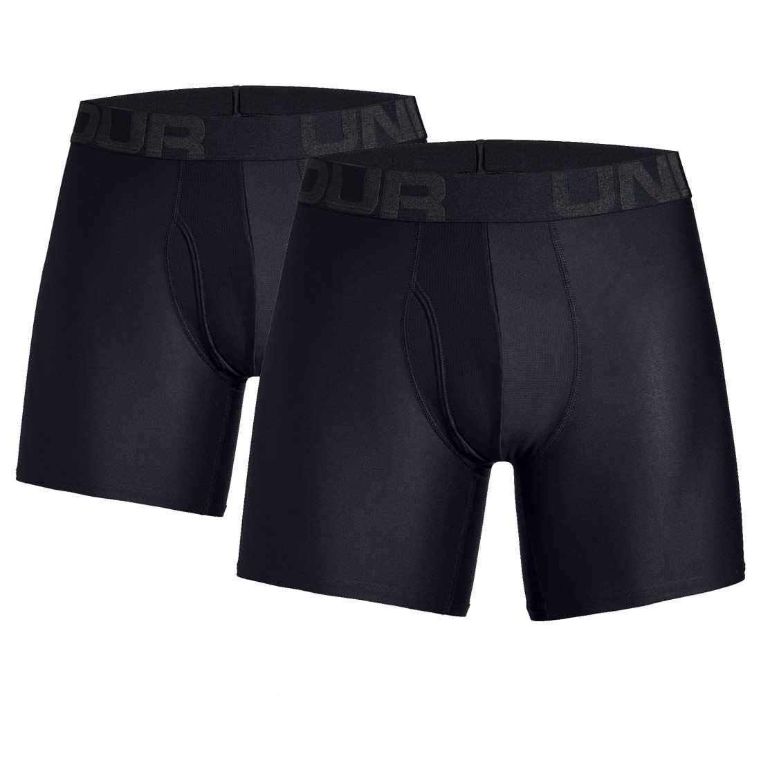 Under Armour mens Tech Boxerjock 6-inch Multipack , Black (001)/Black , X-Large