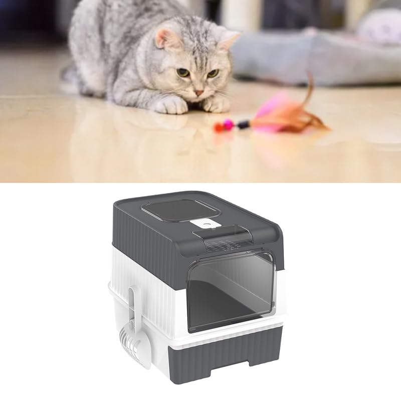 Arenero para gatos grande tipo cajón cerrado con control de olores miniatura 4