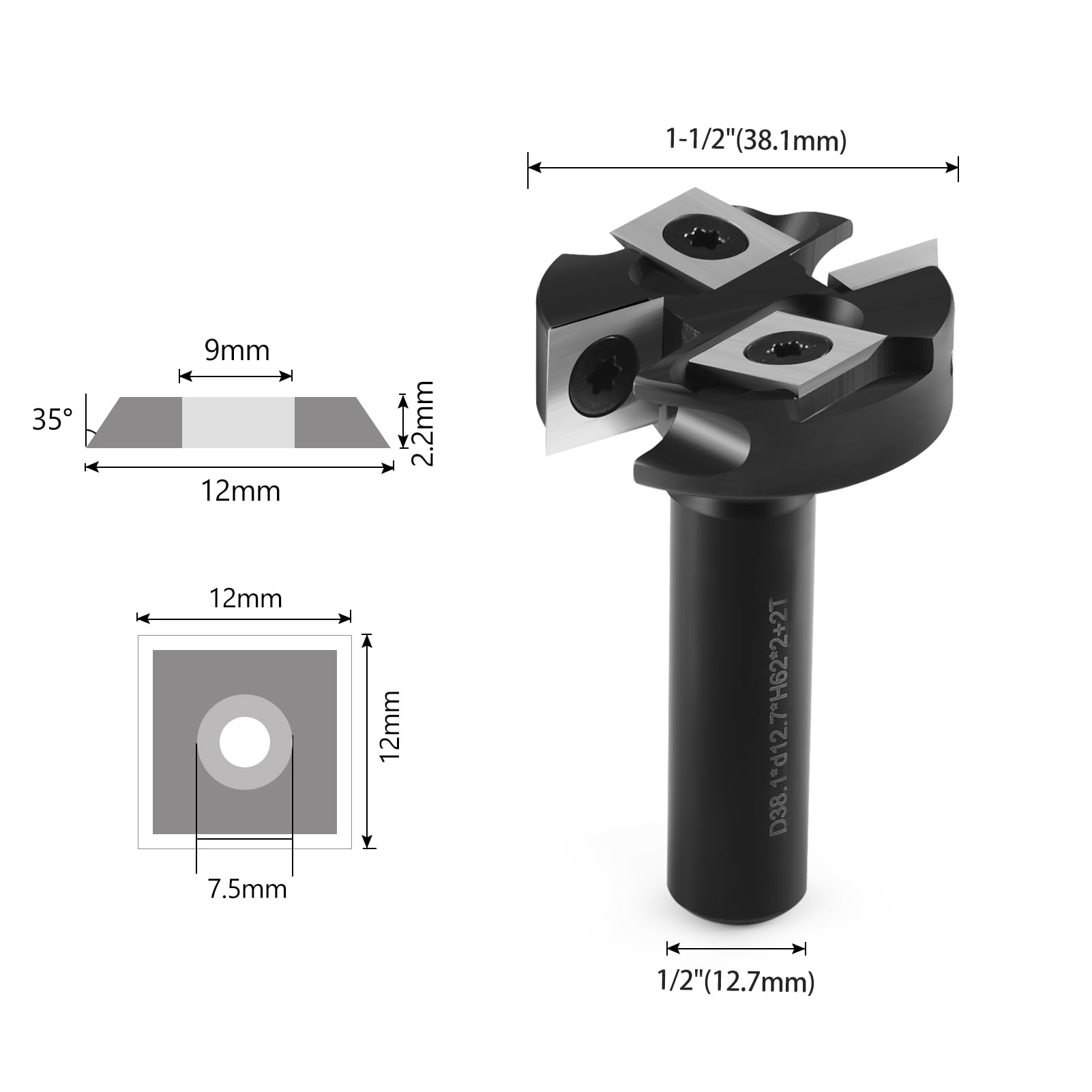 Snapklik.com : CNC Spoilboard Surfacing Router Bit 1/2