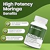 Nutrawave ORGANIC MORINGA LEAF Capsules 1200mg High Potency (2 x 600mg) for Liver Detox Cleanse, Gut Health, Hormone Balance – Gluten Free, Non-GMO, Vegan-Friendly Antioxidant Supplement -240 Capsules