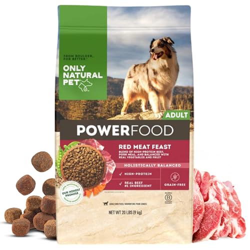 Image of Only Natural Pet Dry Dog Food Canine PowerFood Formula - Paleo Inspired Formula with No Grain, Soy, Corn, Wheat or Oats - Red Meat Feast 20 lb Bag