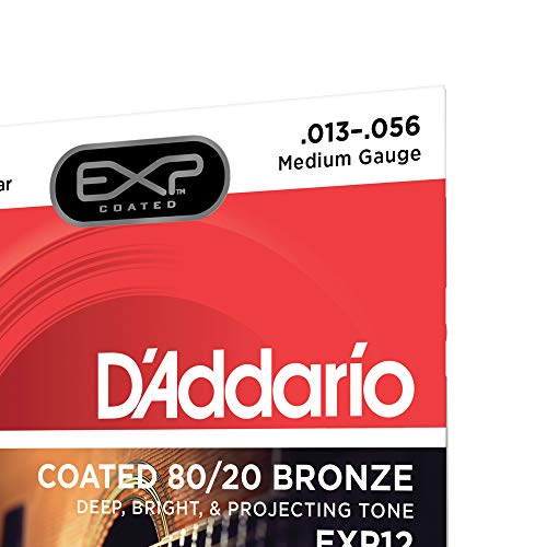 D’Addario EXP12 Cordes en bronze pour guitare acoustique avec revêtement 80/20 Moyen 13-56 - Les Beatles, Paul McCartney, John Lennon, RIngo Starr, George Harrison D'Addario EXP12 Cordes en bronze pour guitare acoustique avec revêtement 80/20 Moyen 13-56 – Image 5