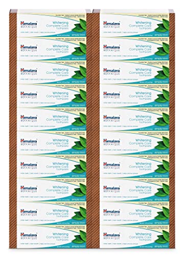 Himalaya Botanique Complete Care Whitening Toothpaste, Simply Mint, Fluoride Free for a Clean Mouth, Whiter Teeth and Fresh Breath, 0.74 oz, TSA Approved Travel Size, 20 Pack -  The Himalaya Drug Company