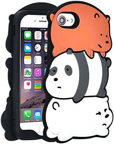 TopSZ Bears Case for iPhone 5,5C,5S,Silicone 3D Cartoon Hero Animal Gel Cover,Kids Girls Teens Boys Man Animated Cool Fun Cute Kawaii Soft Rubber Funny Unique Character Cases for iPhone 5