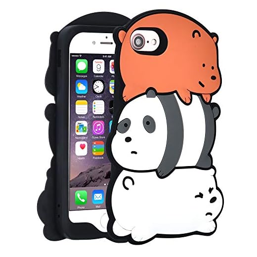 TopSZ Bears Case for iPhone 5,5C,5S,Silicone 3D Cartoon Hero Animal Gel Cover,Kids Girls Teens Boys Man Animated Cool Fun Cute Kawaii Soft Rubber Funny Unique Character Cases for iPhone 5