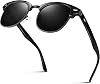 LINVO Polarized Semi Rimless Sunglasses for Men Women, Classic Retro Shades Half Frame Driving Sun Glasses UV Protection