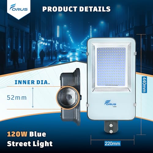 Image of Forus 120W Blue Street Light Outdoor LED IP66 Waterproof Decorative Focus Lamp for Road Garden Events Security Terrace Landscape Pathway Building Festival Stage Party Celebration Lighting - 1 Pc
