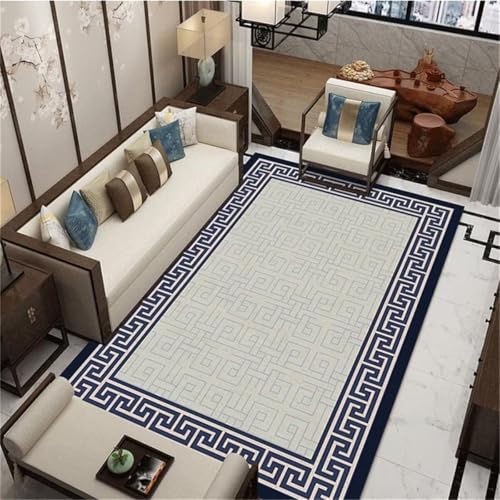 RUGMRZ Sofas de Salon alfombras 70x140cm Azul grisáceo, Alfombras Pequeñas Patrones geométricos Modernos para el Lado de la Cama del Dormitorio de la Sala de Estar