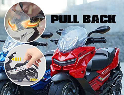 image for Gilumza Pull Back Motorcycle Toys, Moto Gift with Music Lighting, Peda