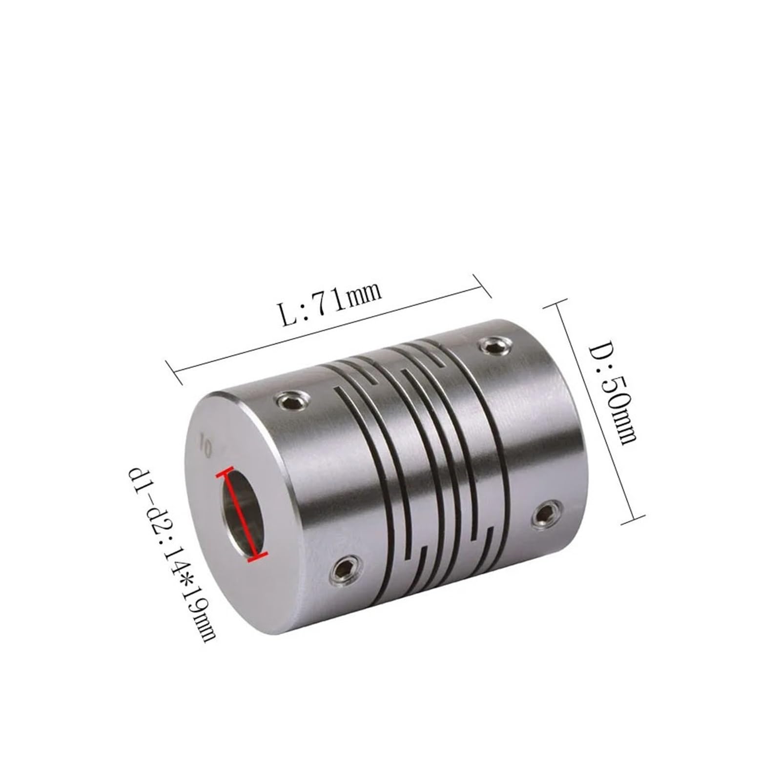 Acoplamiento de piezas CNC de acoplador flexible de acero inoxidable 50X71(CIG-50X71-12x16)