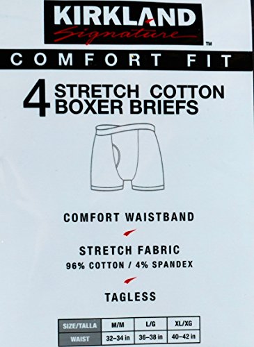Kirkland Signature Stretch Cotton Boxer Briefs Comfort Fit (Black/Gray, Medium)2