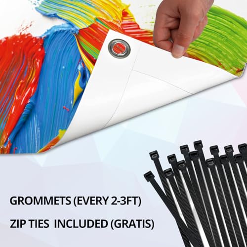 Anley Custom Vinyl Banner - 13oz Heavy Duty Vinyl Sign - Metal Grommets & Hemmed Sides - for Celebrating, Advertising, Direction - 4 X 8 Ft - Thumbnail 5