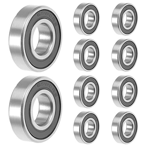 10pcs 6900-2RS 10 mm x 22 mm x 6 mm Ball Bearings Rubber Seal Deep Groove double shielded Ball Bearing For Skateboarding Inline Skates Roller