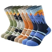 BISOUSOX Kids Merino Wool Thermal Socks for Hiking Boys Thick Welly Socks Cosy Winter Warm Walking Boots Socks for Kids 4-7 8-10 Years Old 4 Pairs Gift for Boys Girls
