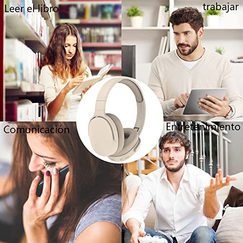 YiYunTE Headphones Wireless Bluetooth Over Ear Headphones Noise Cancelling On Ear Headphones Over Head Wired Headphones with Microphone Jack Foldable Headphone Beige Headset for Gaming Gym PC Laptop YiYunTE Headphones Wireless Bluetooth Over Ear Headphones Noise Cancelling On Ear Headphones Over Head Wired Headphones with Microphone Jack Foldable Headphone Beige Headset for Gaming Gym PC Laptop