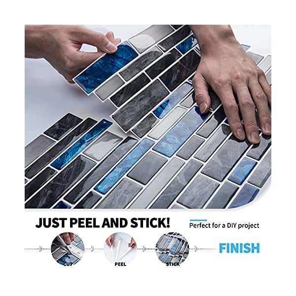 Art3d 10Sheet Premium SelfAdhesive Kitchen Backsplash Tiles in Marble