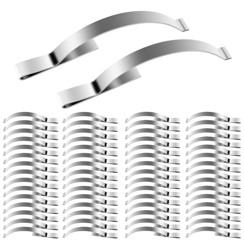 70 pcs Window Screen Tension Spring Corner Clips, Corner Mount Flat Window Spring Stainless Steel Window Screen Clips, ¼” Wide 2-3/4” Long, Prevent Screen Windows Shaking (Silver)