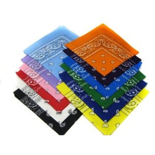 12 Color Pack Double Sided Print Paisley Bandana Scarf by Funny Party Hats Cover