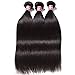 Unice Malaysian Straight Hair 3 Bundles Virgin Human Hair Wefts with Free Part Lace Closure 100% Unprocessed Human Hair Extensions(12 14 16+10Closure)
