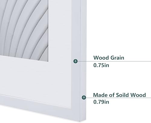 Miniatura 5 de Marco para póster A2, de 16.5 x 23.4 pulgadas, de madera maciza natural, color blanco, con plexiglás pulido, fácil de colgar, para mostrar imagen A2