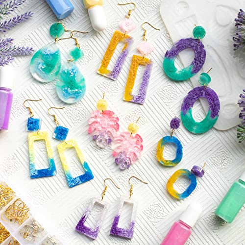Earring Epoxy Resin Silicone Molds With Hair Clip Set Drop Dangle Stud Jewelry Casting Supplies 19-In-Set #TOP3