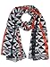 Black White & Red Gradient Geometric Checkered Scarf Shawl