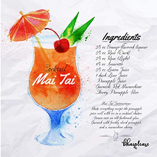 Image of Bhai Please Mai-Tai White Wooden Coaster (3.5 inches) Coaster for Living Room /Kitchen /Office /Table /Gifting, Food, Drink, Kitchen Accessories Available in Set of 1,2,4,6 and 8 pcs (4)