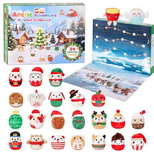 24-Day Plush Advent Calendar 2025 - 3.15" Christmas Countdown Calendar