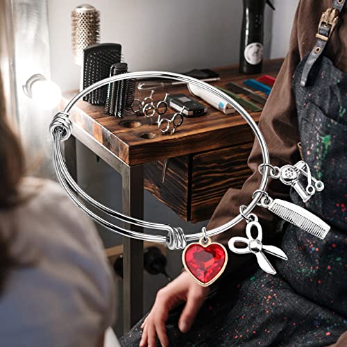 Image of Detailed Hairstylist Gift Hairdresser Stylist Charm Bracelet Graduation Gift